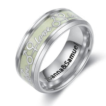Load image into Gallery viewer, Rings Engraved Stainless Steel Luminous Unisex Ring
