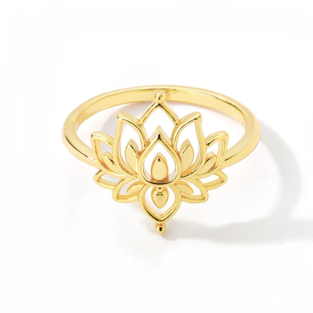 Rings Vintage Unisex Lotus Flower Ring