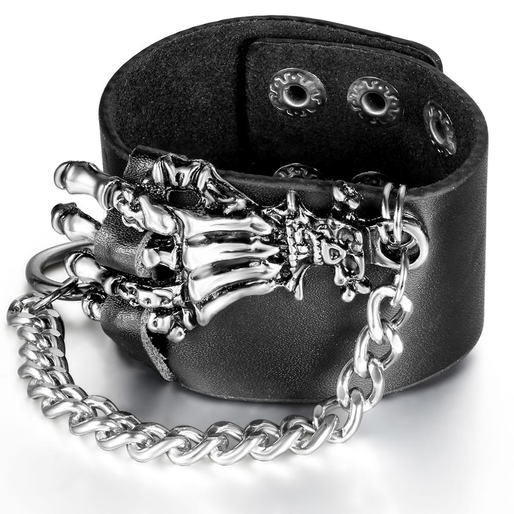 Bracelets Men's Skull Claw Leather Bracelet