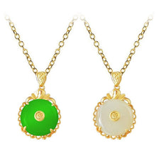 Load image into Gallery viewer, Necklaces Natural Hetian Jade Doughnut Amulet Necklace
