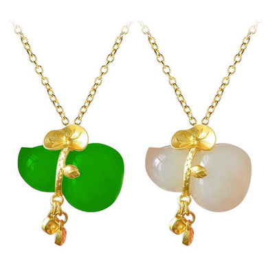 Necklaces Retro Hetian Jade Gourd Amulet Necklace