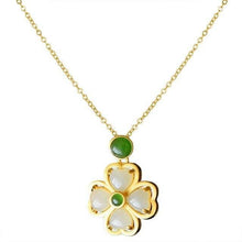 Load image into Gallery viewer, Necklaces Natural Hetian Jade Clover Amulet Necklace
