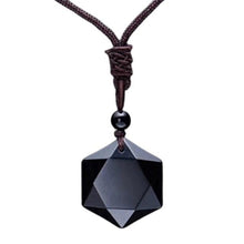 Load image into Gallery viewer, Necklaces Black Obsidian Natural Stone Pendant Necklace
