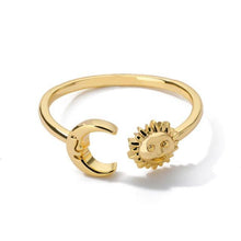 Load image into Gallery viewer, Rings Adjustable Vintage Sun Moon Ring
