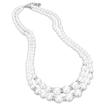 Load image into Gallery viewer, Necklaces Layered Crystal Pearl Necklace
