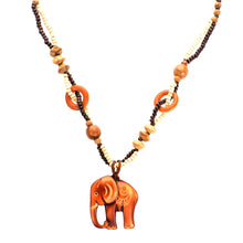 Load image into Gallery viewer, Necklaces Wooden Elephant Pendant Necklace
