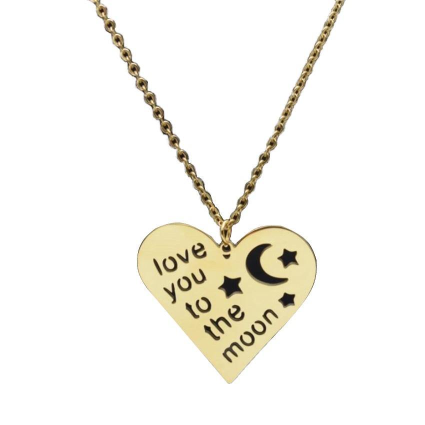 Necklaces 'Love You to the Moon' Heart Pendant Necklace