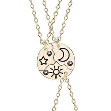 Load image into Gallery viewer, Necklaces 3-4 Piece Round Sun Star Moon Pendant Necklace
