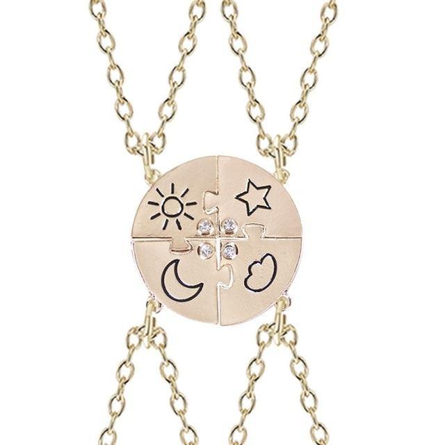 Necklaces 3-4 Piece Round Sun Star Moon Pendant Necklace