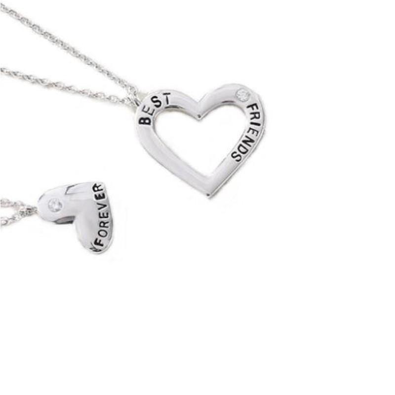 Necklaces 2 Pcs Heart Pendant Necklace