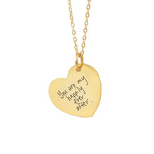 Load image into Gallery viewer, Necklaces Handwritten Engraved Heart Necklace

