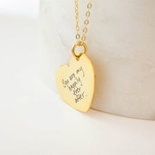 Load image into Gallery viewer, Necklaces Handwritten Engraved Heart Necklace
