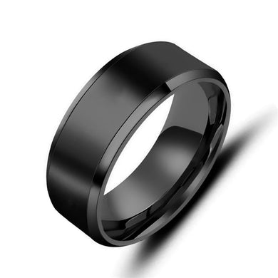 Rings Black Stainless Steel Men's Ring