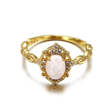 Load image into Gallery viewer, Rings European White Opal Gold Ring
