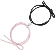 Load image into Gallery viewer, Charm Lock Key Friendship Rope Braided Magnetic Bracelet
