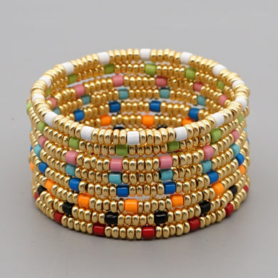 Bracelets Gold Color Beaded Bracelet Boho Beads Stack