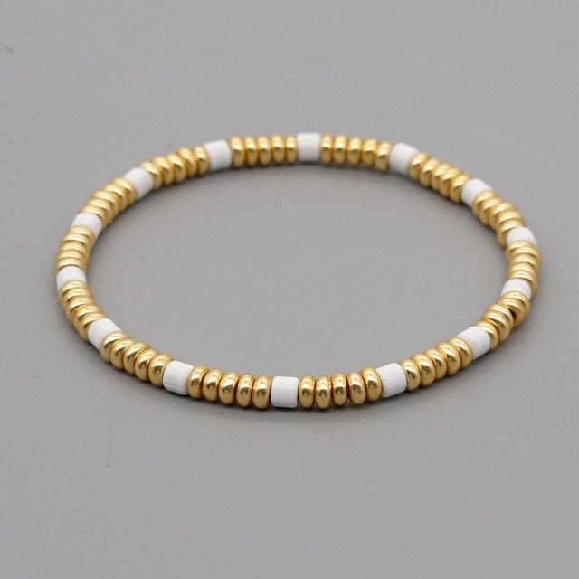 Bracelets Gold Color Beaded Bracelet Boho Beads Stack