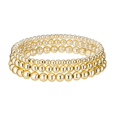 Bracelets 3pcs/set Beads Bracelets Gold Silvery