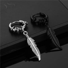 Load image into Gallery viewer, Earrings 1PC Fashion Feather Pendant Hoop Earrings
