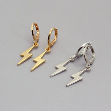 Load image into Gallery viewer, Earrings Minimalist Lightning Small Hoop Earrings
