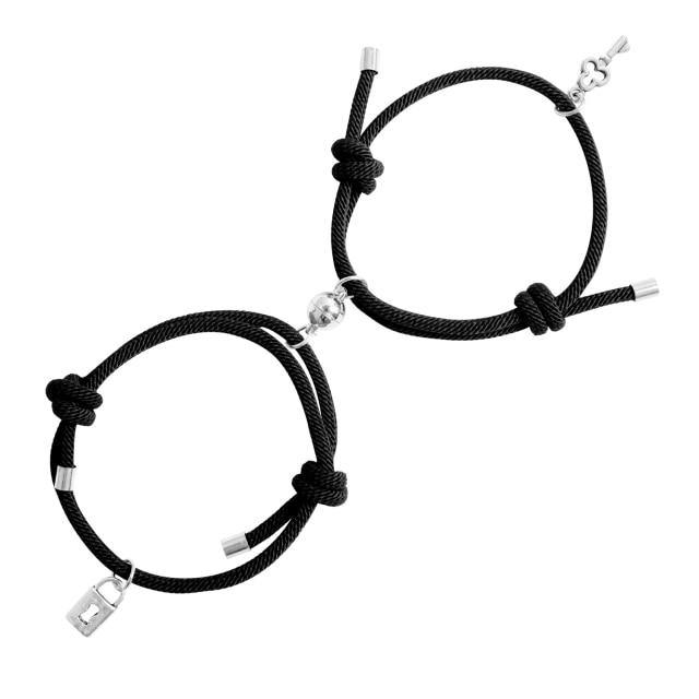 2Pcs/Set Couple Magnetic Rope Bracelet
