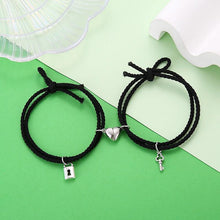 Load image into Gallery viewer, Lovers Lock Heart Magnetic Bracelet For Couples
