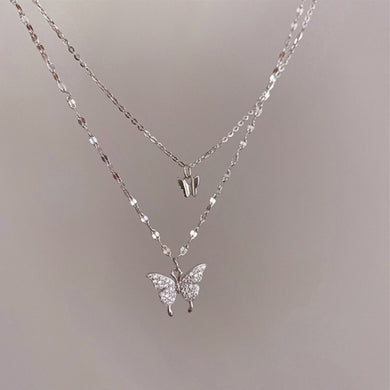 Necklaces Zircon Butterfly Pendant Choker Light Luxury