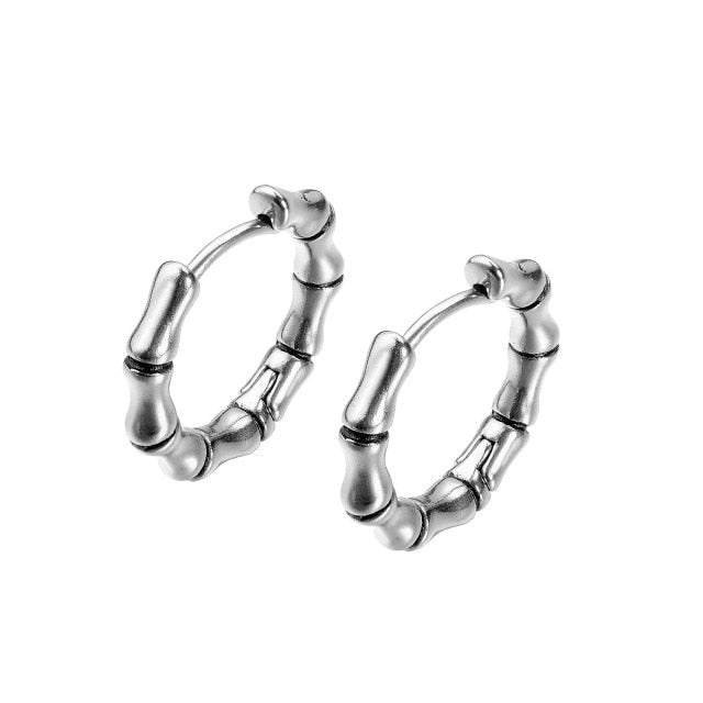 Earrings Retro Stainless Steel Hoop Earrings