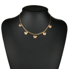 Load image into Gallery viewer, Necklaces Cuban Link Chains Butterfly Pendant Choker
