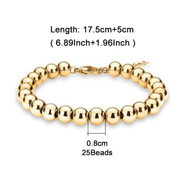 Bracelets Stainless Steel Beads Cuff Bracelet