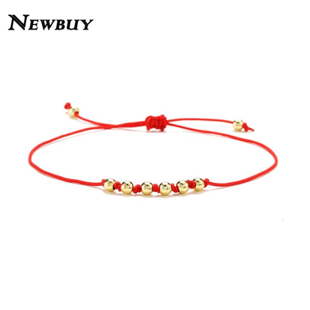 Bracelets Handmade Lucky Red String Bracelet Gold Beads
