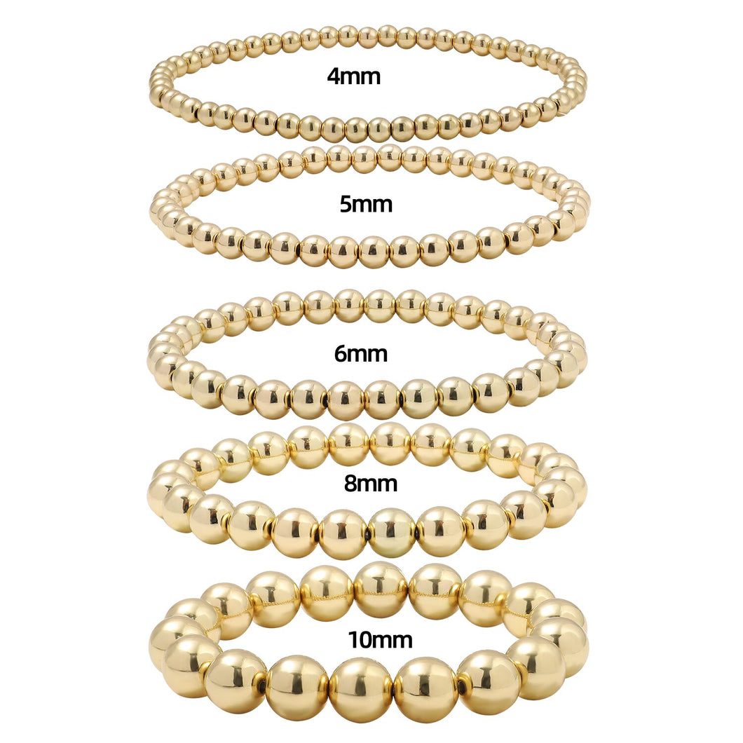 Bracelets Stretchable Gold Bead Bracelets