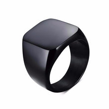 Load image into Gallery viewer, Rings Men&#39;s Signet Pinky Ring Black/Silver
