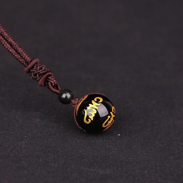 Natural Stone Ball Pendant Necklace [5 Colors]