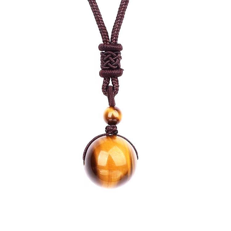 Necklaces Natural Stone Ball Pendant Necklace [5 Colors]