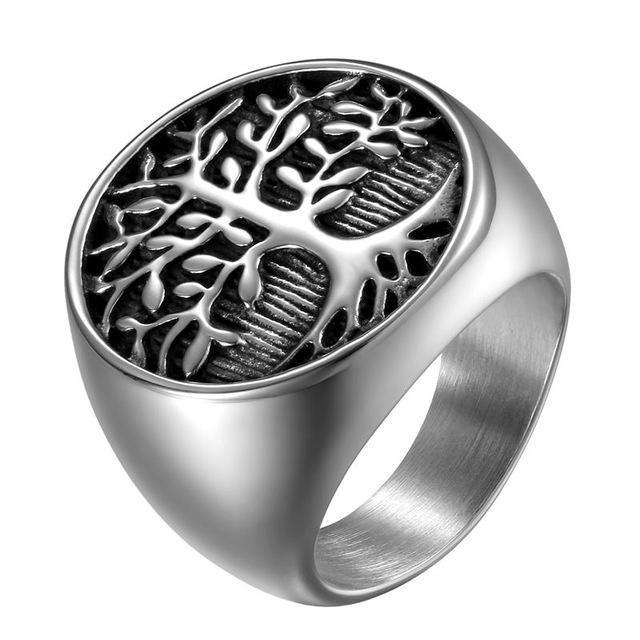 Rings Tree Of Life Stainless Steel Signet Ring