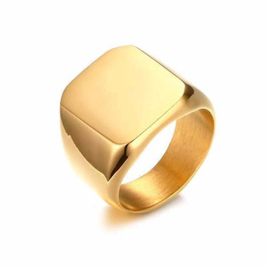 Rings Men's Gold Signet Pinky Ring
