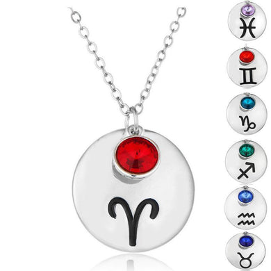 Necklaces Silver Pendant Birthstone Necklace [12 Options]