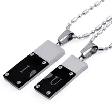 Load image into Gallery viewer, Necklaces Two-Tone Stainless Steel Dog Tag Couple Necklace Set
