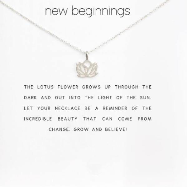 Necklaces Silver Gold Inspiring Lotus Wish Necklace