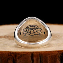 Load image into Gallery viewer, Rings Buddhist Lotus Mantra Solid Silver Ring
