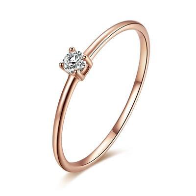 Rings 18K Solid 750 Tri-Gold Diamond Ring