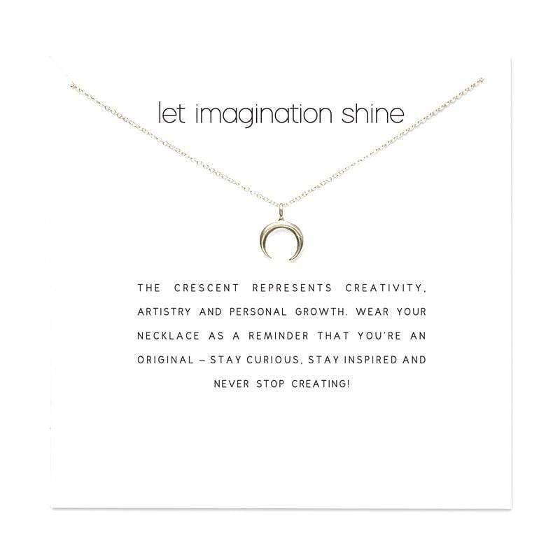 Necklaces Imagination Shine Crescent Pendant Wish Necklace