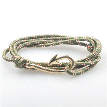Load image into Gallery viewer, Bracelets Silver Fish Hook and Rope Men&#39;s Bracelet
