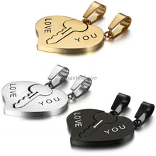 Load image into Gallery viewer, Necklaces His &amp; Hers Matching Stainless Steel Key Heart Couples Necklace Set
