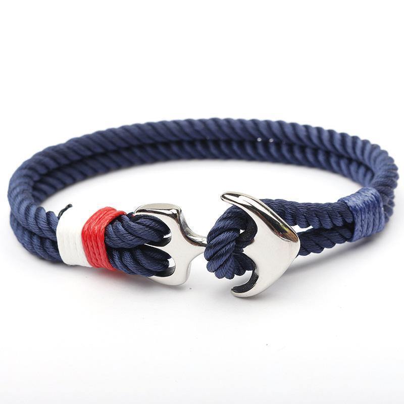 Bracelets Nylon Rope Stainless Steel Anchor Bracelet [5 Variants]