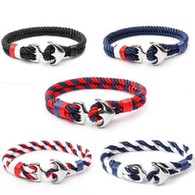 Load image into Gallery viewer, Bracelets Nylon Rope Stainless Steel Anchor Bracelet [5 Variants]
