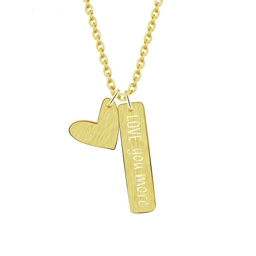 Necklaces Love You More Heart Charm Necklace