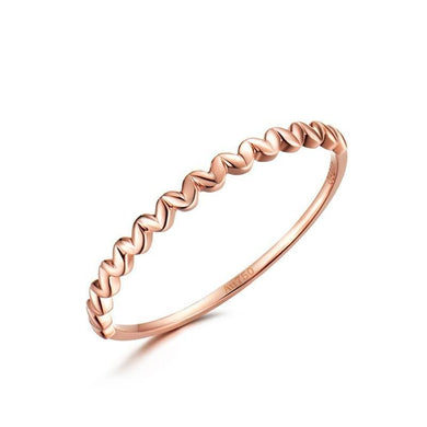 Rings 18K Pure Solid Rose Gold Ring