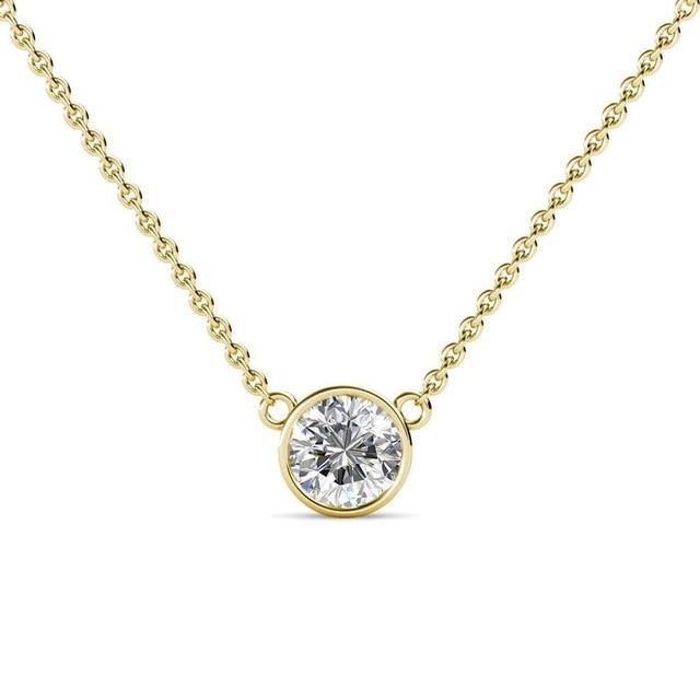 Necklaces 10K White And Yellow Gold 3CT Moissanite Diamond Necklace